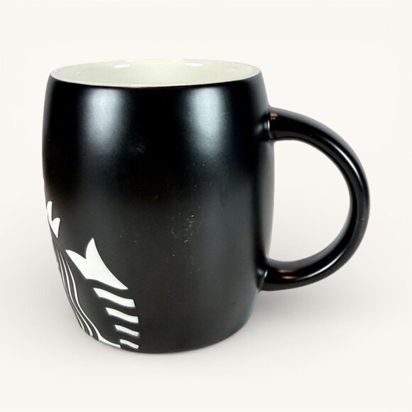 Starbucks 2011 Black & White Logo Ceramic Mug 14 Oz Coffee Collectors Item - Picture 2 of 6